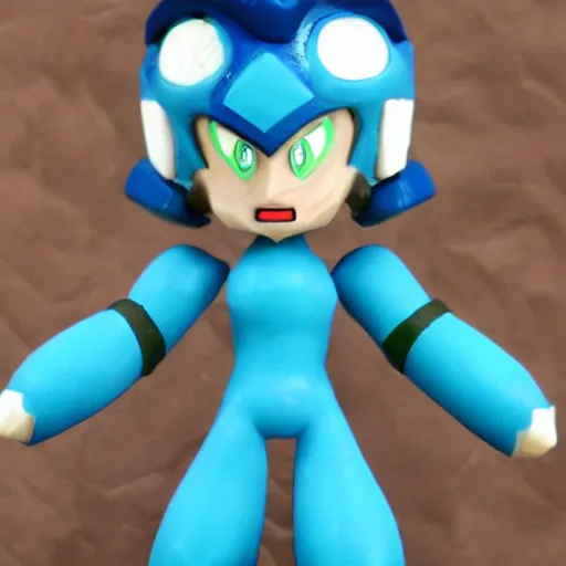 Prompt: megaman claymotion, scary, nightmare
