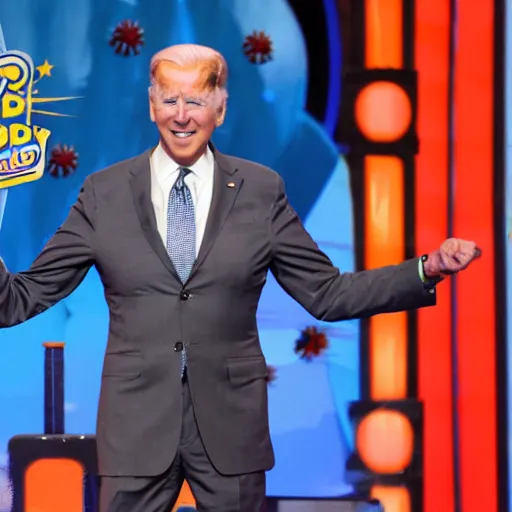 Image similar to joe biden getting slimed at the kids choice awards