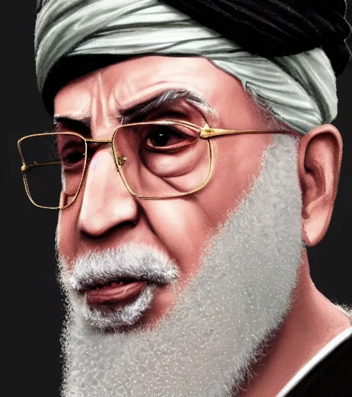 Prompt: ali khamenei, the leader of the oppressed of the world, epic, high detail, high resolution, light, dynamic composition, dramatic lighting, trending on artstation, award winning art