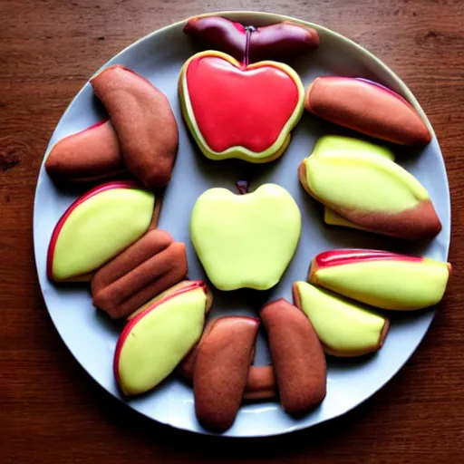 Prompt: apple fruits completely made out of cookies