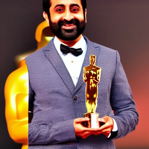 Image similar to fahadh faasil wins academy award, photorealistic, highres