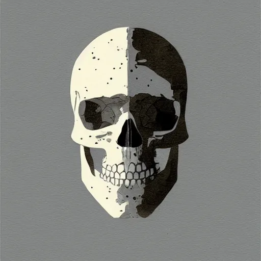 Image similar to a beautiful artwork portrait of a viking skull by Adrian Tomine, featured on artstation