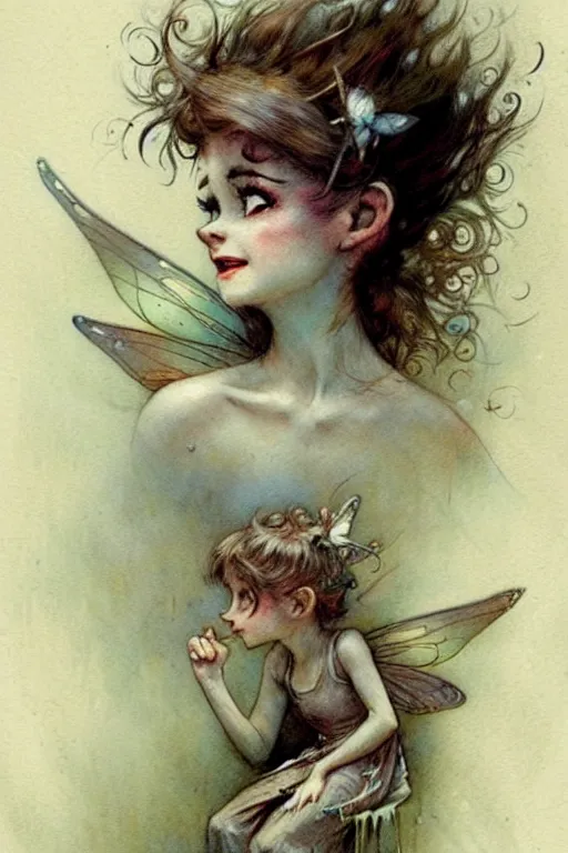 Prompt: (((((1950s fairy . muted colors.))))) by Jean-Baptiste Monge !!!!!!!!!!!!!!!!!!!!!!!!!!!