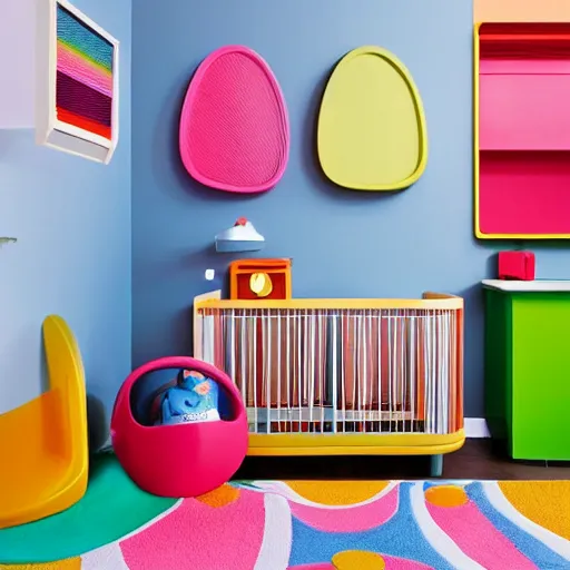 Prompt: “interior design inspired by fisher price”