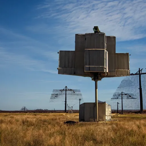 Prompt: Abandoned radar installation