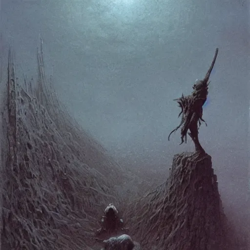 Image similar to goblin concept art, beksinski