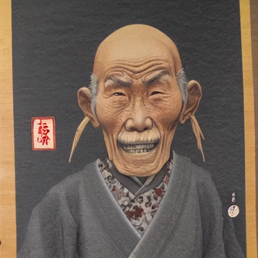 Prompt: extremely old japanese man, extreme detail