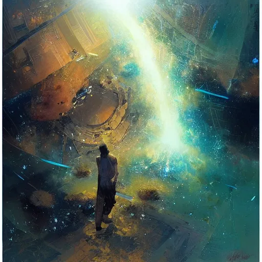 Prompt: “ it's an energy field created by all living things. it surrounds us and penetrates us, it binds the galaxy together by craig mullins ”