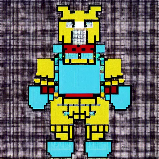 Prompt: full body portrait painting of humanoid knight bear, pixel art style 8 x 8.