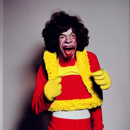 Image similar to mick jagger as ronald mcdonald