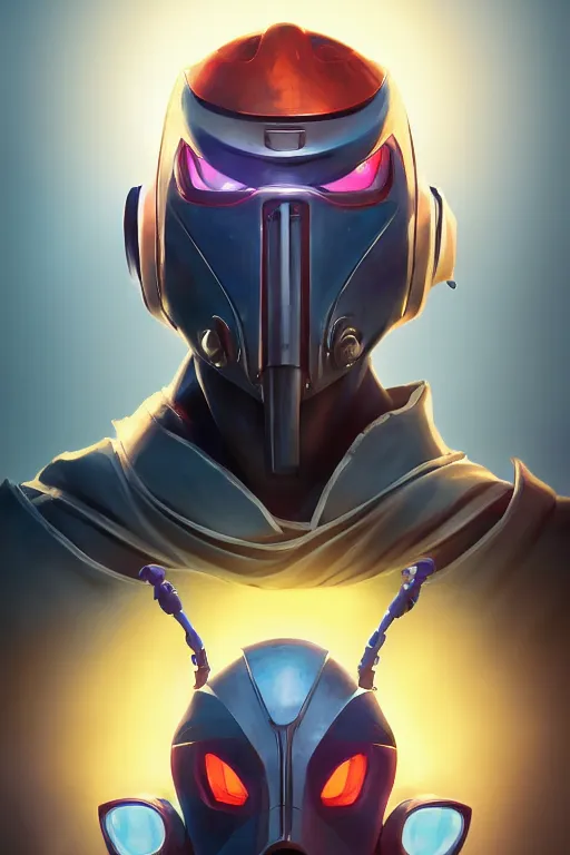 Image similar to epic mask helmet robot ninja portrait stylized as fornite style game design fanart by concept artist gervasio canda, behance hd by jesper ejsing, by rhads, makoto shinkai and lois van baarle, ilya kuvshinov, rossdraws global illumination radiating a glowing aura global illumination ray tracing hdr render in unreal engine 5