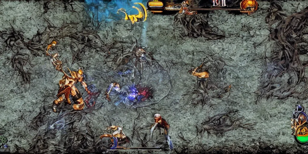 Image similar to elden ring gameplay on playstation 1 ( 1 9 9 5 )