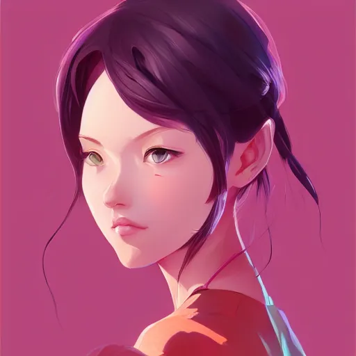 Image similar to portrait woman girl miss attractive eye catching official fanart behance hd artstation by Rossdraws and Jesper Ejsing, by Makoto Shinkai and Lois van baarle, ilya kuvshinov, portrait soft pink theme