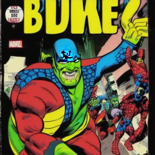 Prompt: marvel comic about turtle banana man