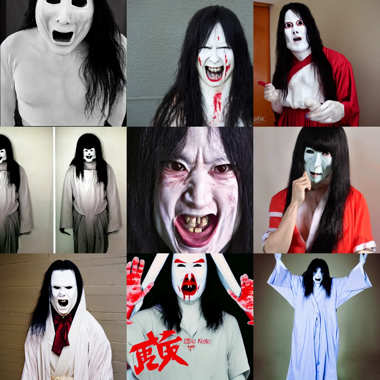 Prompt: andrew w. k. as kayako saeki