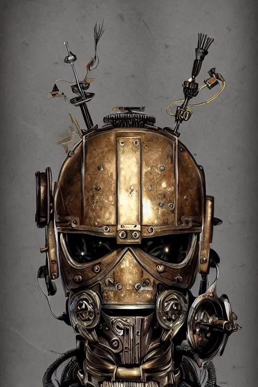 Image similar to steampunk helmet fantasy art mask robot ninja stylized digital illustration sharp focus, elegant intricate digital painting artstation concept art global illumination ray tracing advanced technology chaykin howard and campionpascale and cooke darwyn and davis jack