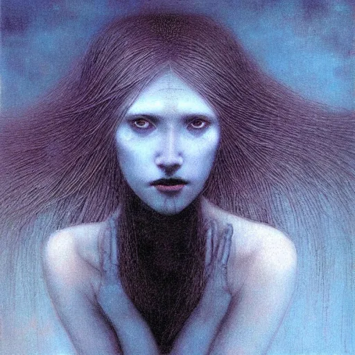 Prompt: majestic vampire princess, by Beksinski