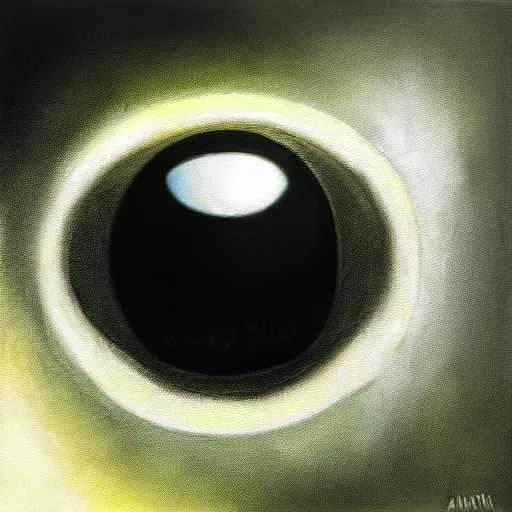 Prompt: a floating eye in an empty room, surreal painting