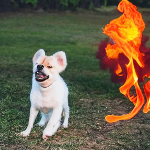 Image similar to dog that has fire breath