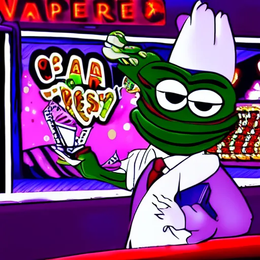 Image similar to pepe in casino