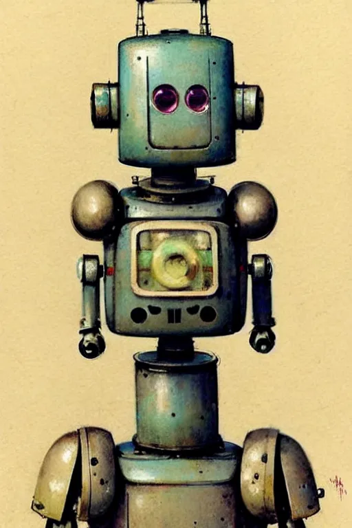 Image similar to ( ( ( ( ( 1 9 5 0 s robot cute robot pet wheeled tracked. muted colors. ) ) ) ) ) by jean - baptiste monge!!!!!!!!!!!!!!!!!!!!!!!!!!!!!!