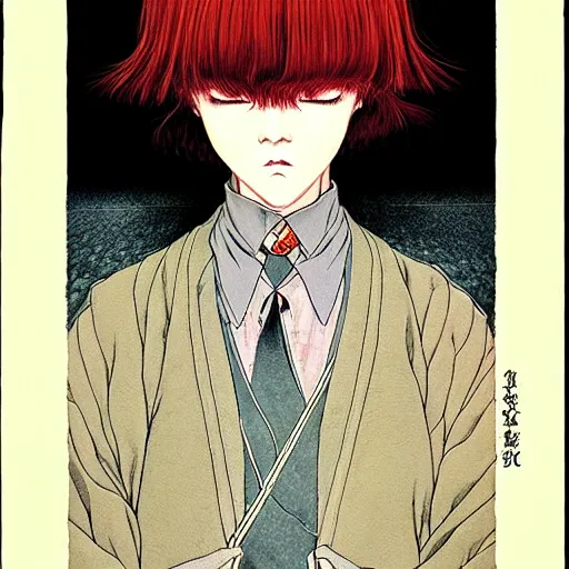 Image similar to prompt : mysterious portrait painted in miyazaki color style drawn by katsuhiro otomo and takato yamamoto, inspired by fables, china doll face, smooth face feature, intricate oil painting, high detail, sharp high detail, manga and anime 2 0 0 0