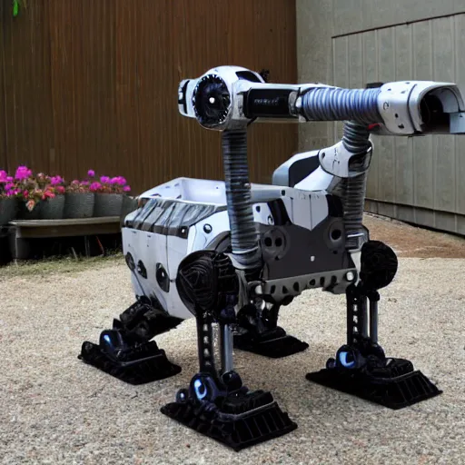 Prompt: Sci-fi industrial mech robot cat by boston dynamics