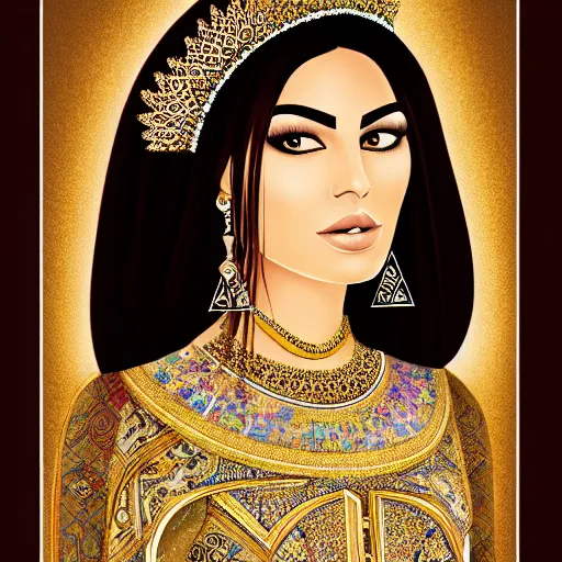 Prompt: Beautiful Portrait of a Persian Princess who is an architect, beautiful princess, Persian painting, architect, trending on artstation