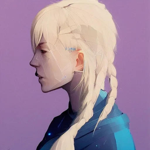 Image similar to Beautiful avatar girl with a blond hair and blue skin profile picture by Greg Rutkowski, asymmetrical, Organic Painting , Matte Painting, geometric shapes, hard edges, street art, trending on the artstation:2 by Sachin Teng:4, blur: -4