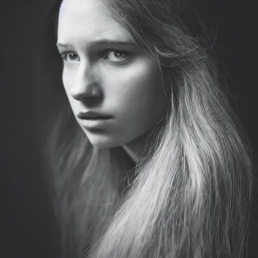a portrait of a beautiful sad female with long hair, | Stable Diffusion ...