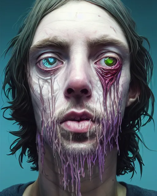 Prompt: highly detailed surreal vfx portrait of a crack cocaine heroin addict, eye bags, grime, unkempt, depression stephen bliss, unreal engine, greg rutkowski, loish, rhads, beeple, makoto shinkai and lois van baarle, ilya kuvshinov, rossdraws, tom bagshaw, alphonse mucha,