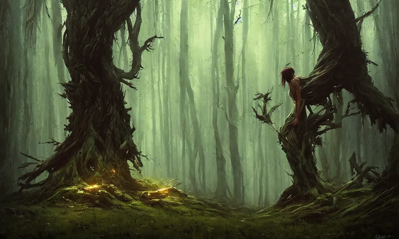 Image similar to Spirit soul of forest, by Greg Rutkowski