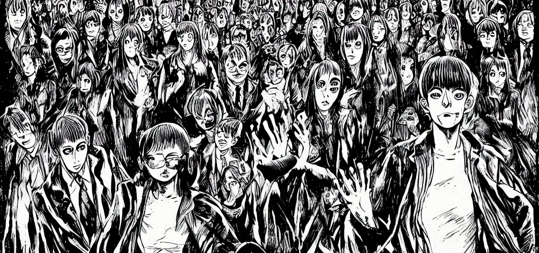 Prompt: the world ender by Junji Ito