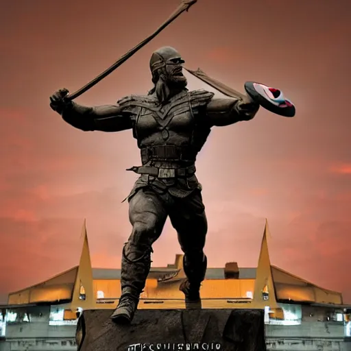 Image similar to Statue of viking Captain America