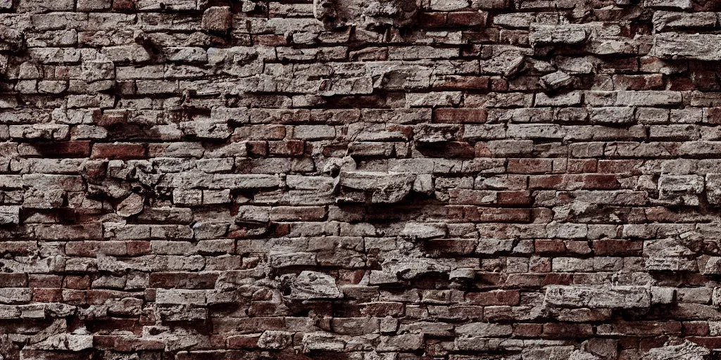 Image similar to a front on photograph of a brick wall, concept art, 4 k, unreal render, octane, trending on artstation, hyper realistic