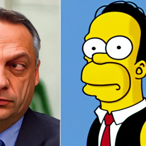 Image similar to homer simpson as viktor orban