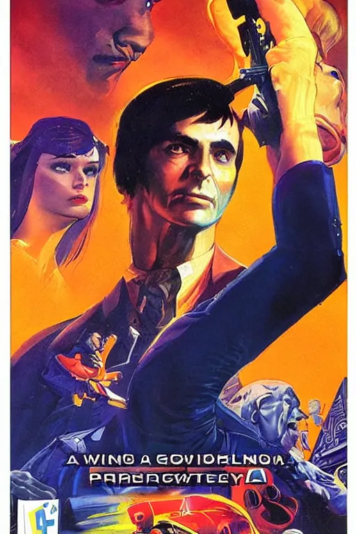Prompt: a ps 4 game cover designed by bob peak and alex ross