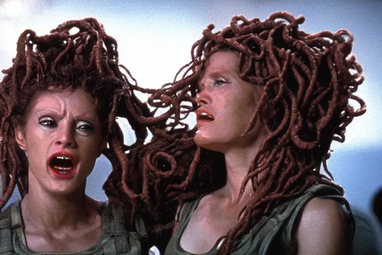 Image similar to Medusa in Aliens (1986), highly detailed, high quality, HD, 4k, 8k, Canon 300mm, professional photographer, 40mp, lifelike, top-rated, award winning, realistic, sharp, no blur, edited, corrected, trending
