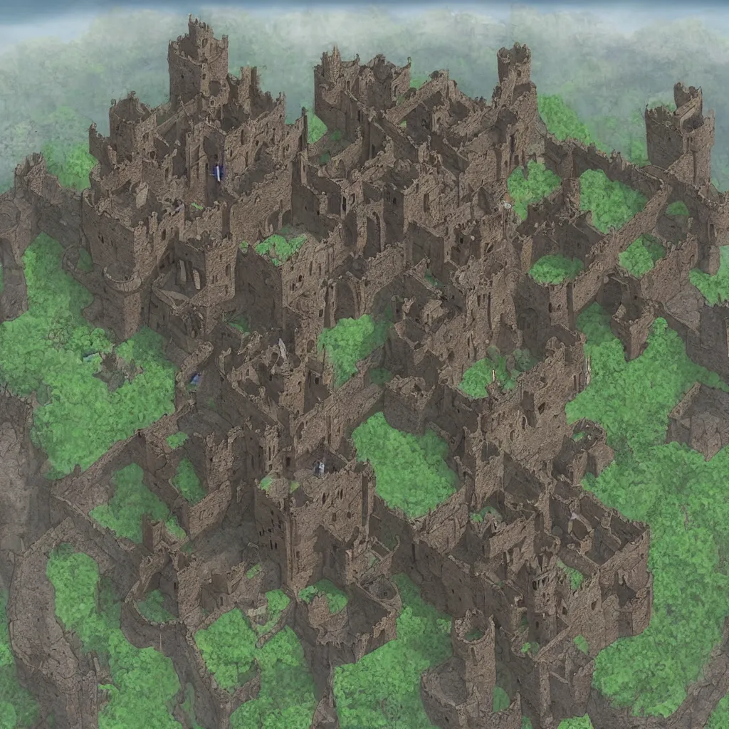 Image similar to A castle built on a strange, alien land where an ancient god of lovecratf sleep