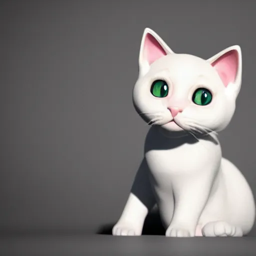 Image similar to still photo of a cute kitty, highly detailed, photorealistic portrait, bright studio setting, studio lighting, crisp quality and light reflections, unreal engine 5 quality render
