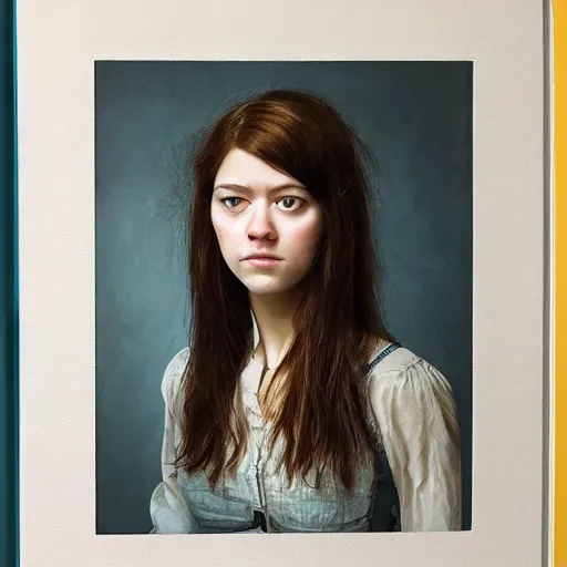 Prompt: a masterpiece portrait photo of a beautiful young woman who looks like an german mary elizabeth winstead, symmetrical face