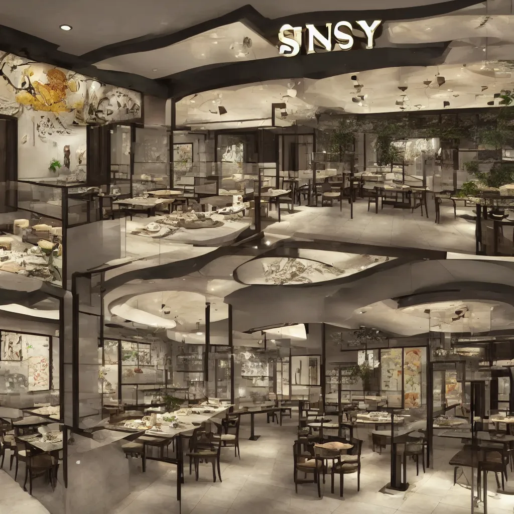 Image similar to a fancy sushi restaurant store front, realistic,