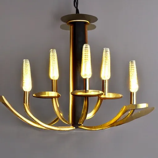 Image similar to ultra modern roaring twenties chandelier light fitting, german design