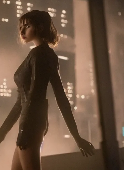 Image similar to film still of Ana de armas as Joi in bladerunner,