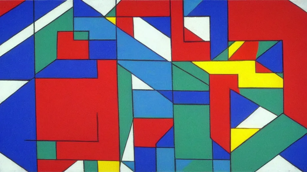 Prompt: squares and lines de stijl art style