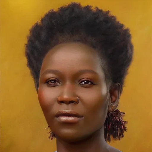 Prompt: portrait of a zimbabwean woman ( 3 5 ) from zimbabwe in 2 0 2 1, an oil painting by ross tran and thomas kincade