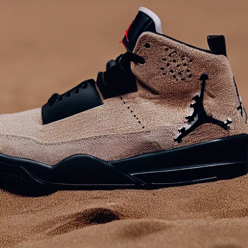 Image similar to jordan sneakers based off sand