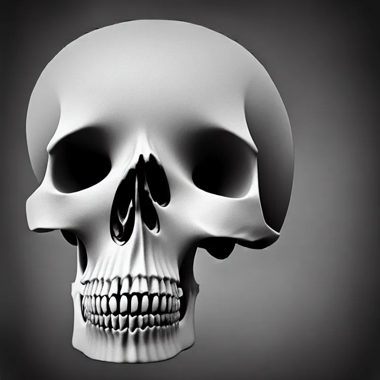 Image similar to black and white light 3D geometry, skull, matte bright highly detailed, poetic, 3D render, digital art, octane render, 8K artistic photography, photo-realistic, by Dora Maar