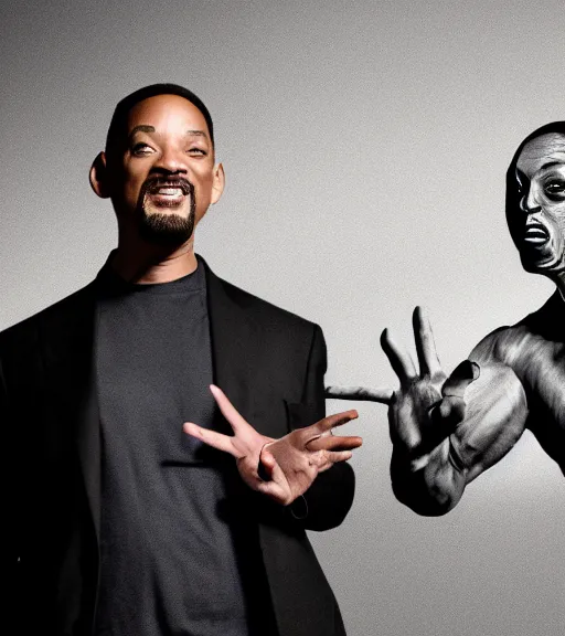 Image similar to will smith slapping elon musk, digital painting, liminal eerie midnight backlit, a picture taken by Michael Komarck and Daniel Ljunggren