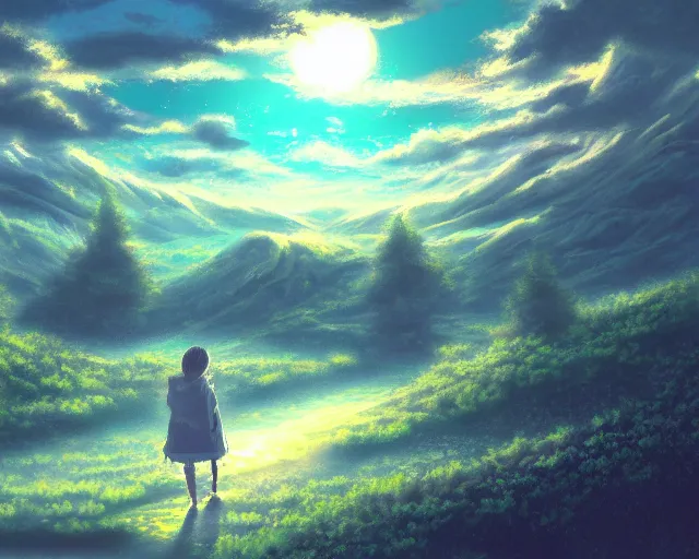 Image similar to a vapor realm. scenery art. pixiv scenery art.